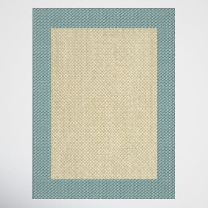 Joss & Main Kecia Flatweave Teal/Beige Area Rug Wayfair